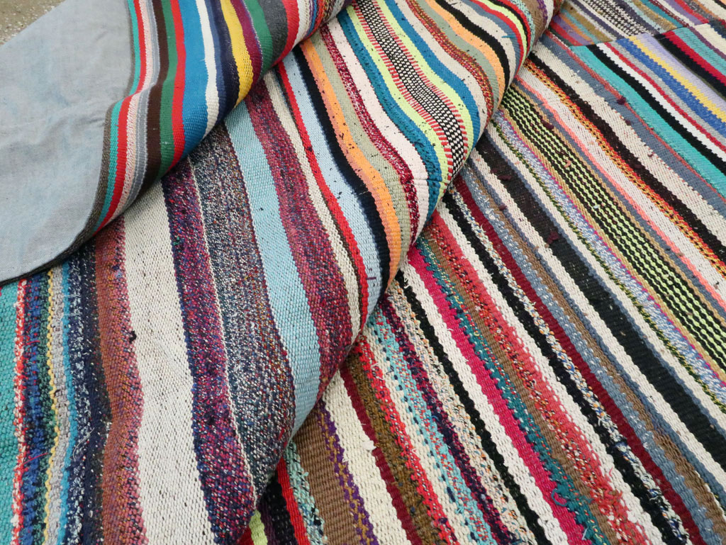 Modern Turkish Flatweave Room Size Carpet, No.28255 - Staging
