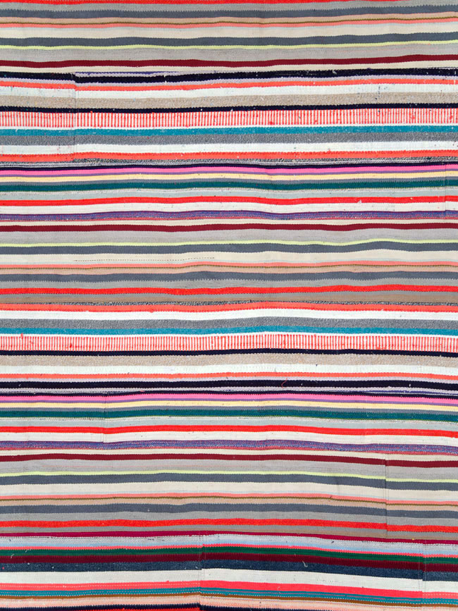 Vintage Turkish Flatweave Room Size Carpet, No.28256 - Staging