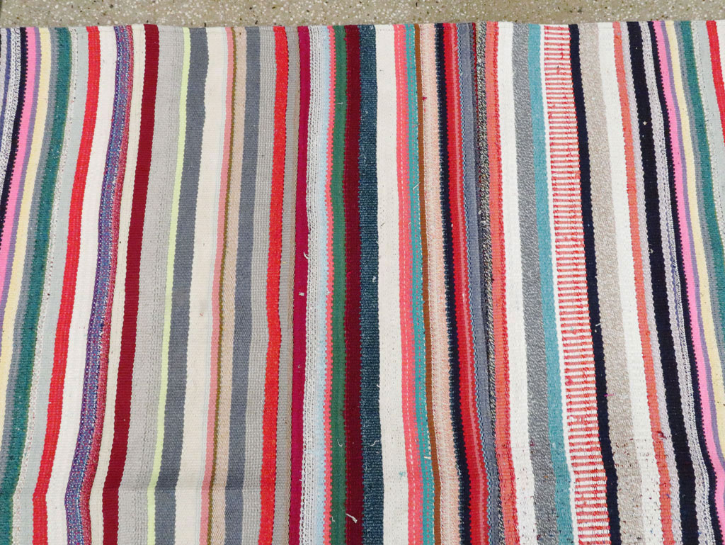 Vintage Turkish Flatweave Room Size Carpet, No.28256 - Staging