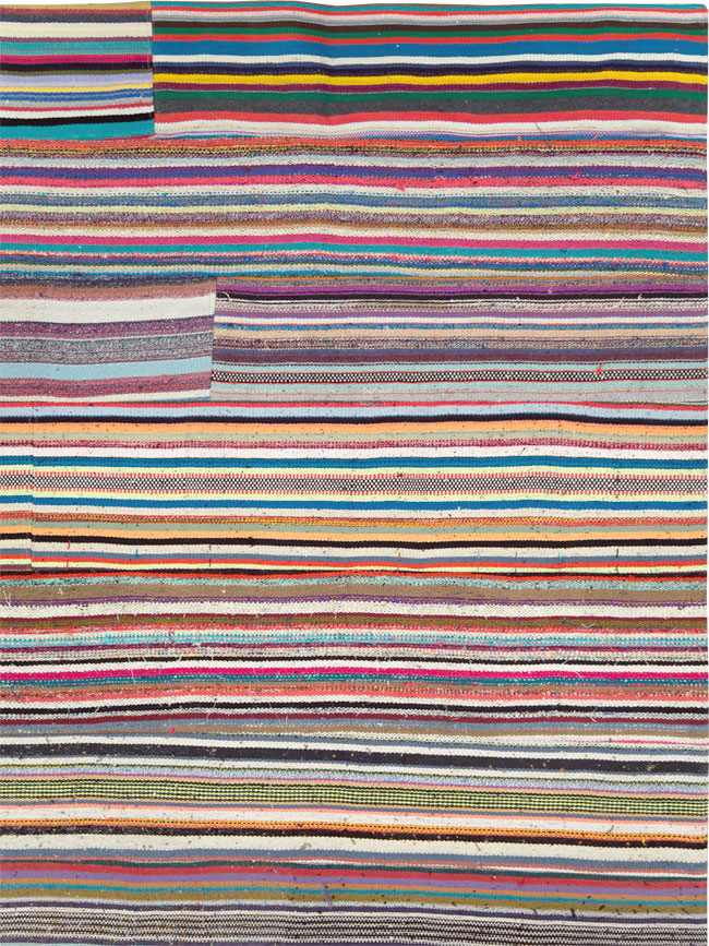 Modern Turkish Flatweave Room Size Carpet, No.28257 - Staging