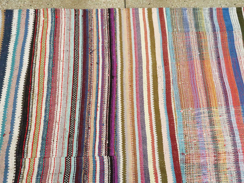 Modern Turkish Flatweave Room Size Carpet, No.28257 - Staging