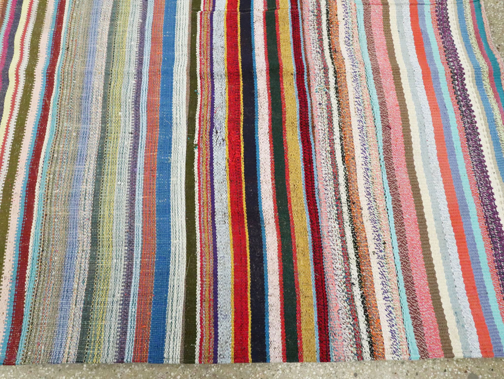 Modern Turkish Flatweave Room Size Carpet, No.28257 - Staging