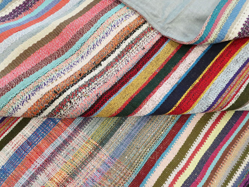 Modern Turkish Flatweave Room Size Carpet, No.28257 - Staging