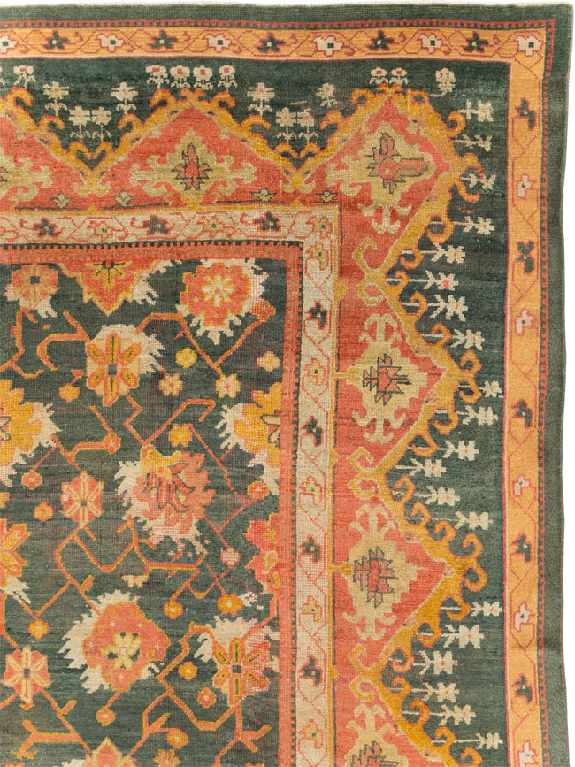 Antique Turkish Oushak Carpet, No.28266 - Staging