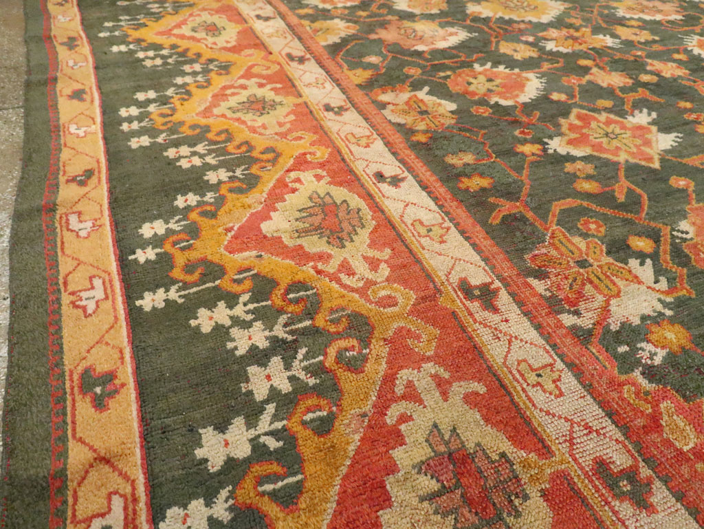 Antique Turkish Oushak Carpet, No.28266 - Staging
