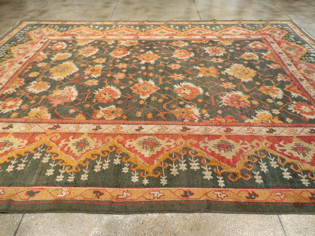Antique Turkish Oushak Carpet, No.28266 - Staging