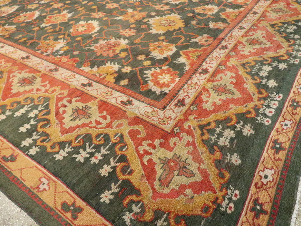 Antique Turkish Oushak Carpet, No.28266 - Staging