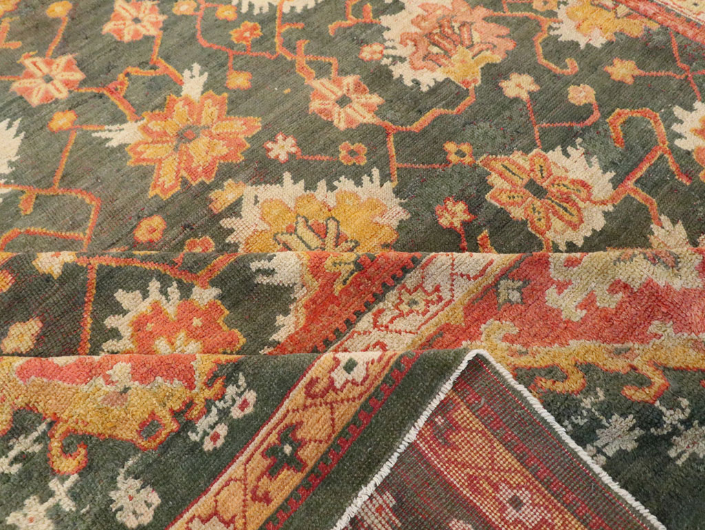 Antique Turkish Oushak Carpet, No.28266 - Staging