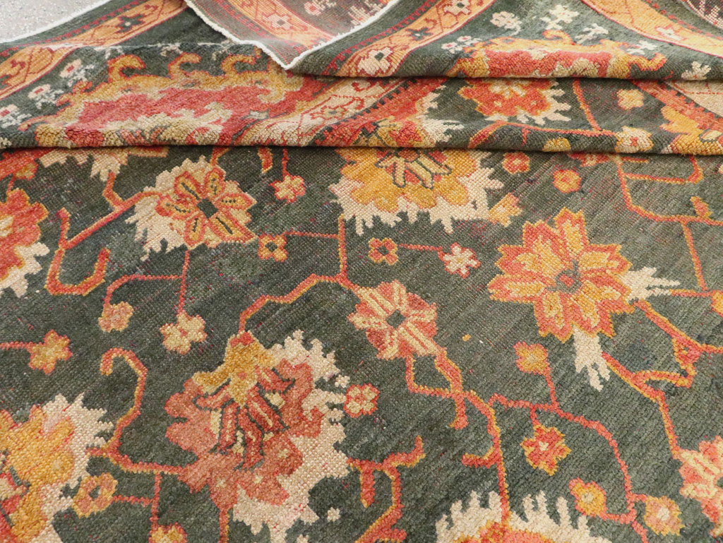 Antique Turkish Oushak Carpet, No.28266 - Staging