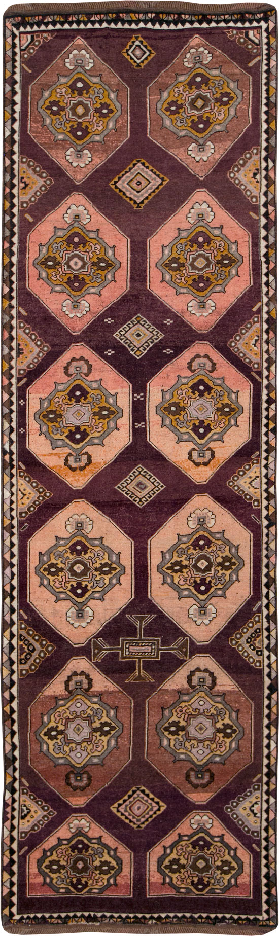 Vintage Turkish Anatolian Long Gallery Carpet, No.28269 - Staging
