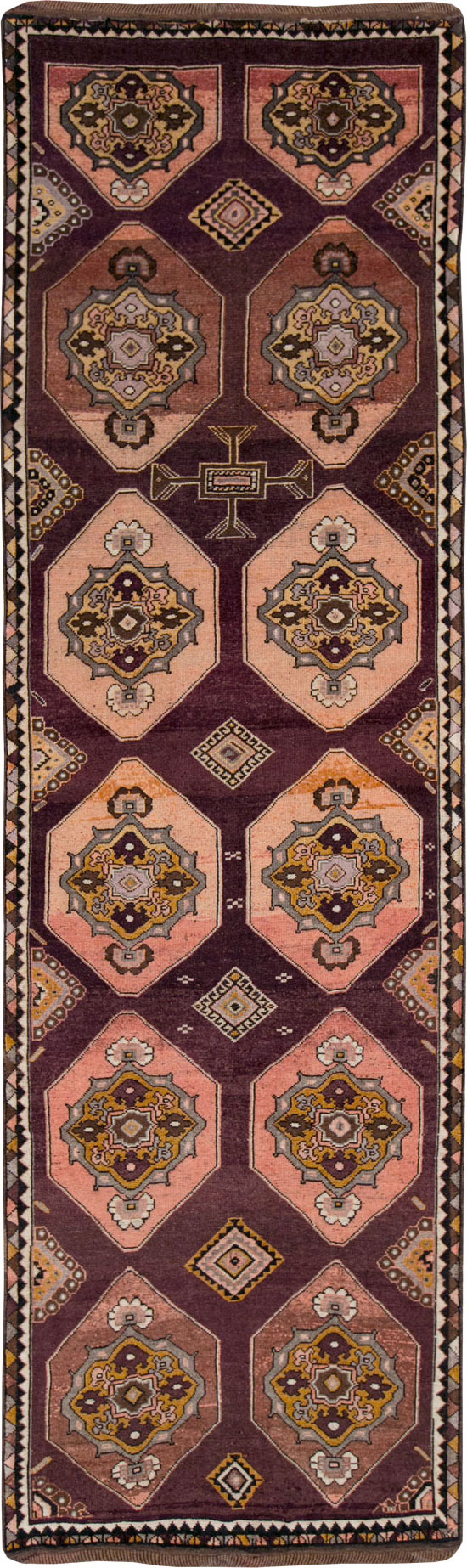 Vintage Turkish Anatolian Long Gallery Carpet, No.28269 - Staging