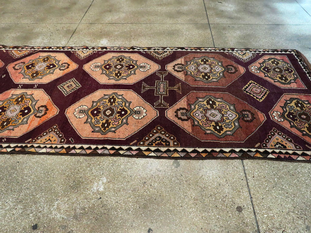 Vintage Turkish Anatolian Long Gallery Carpet, No.28269 - Staging