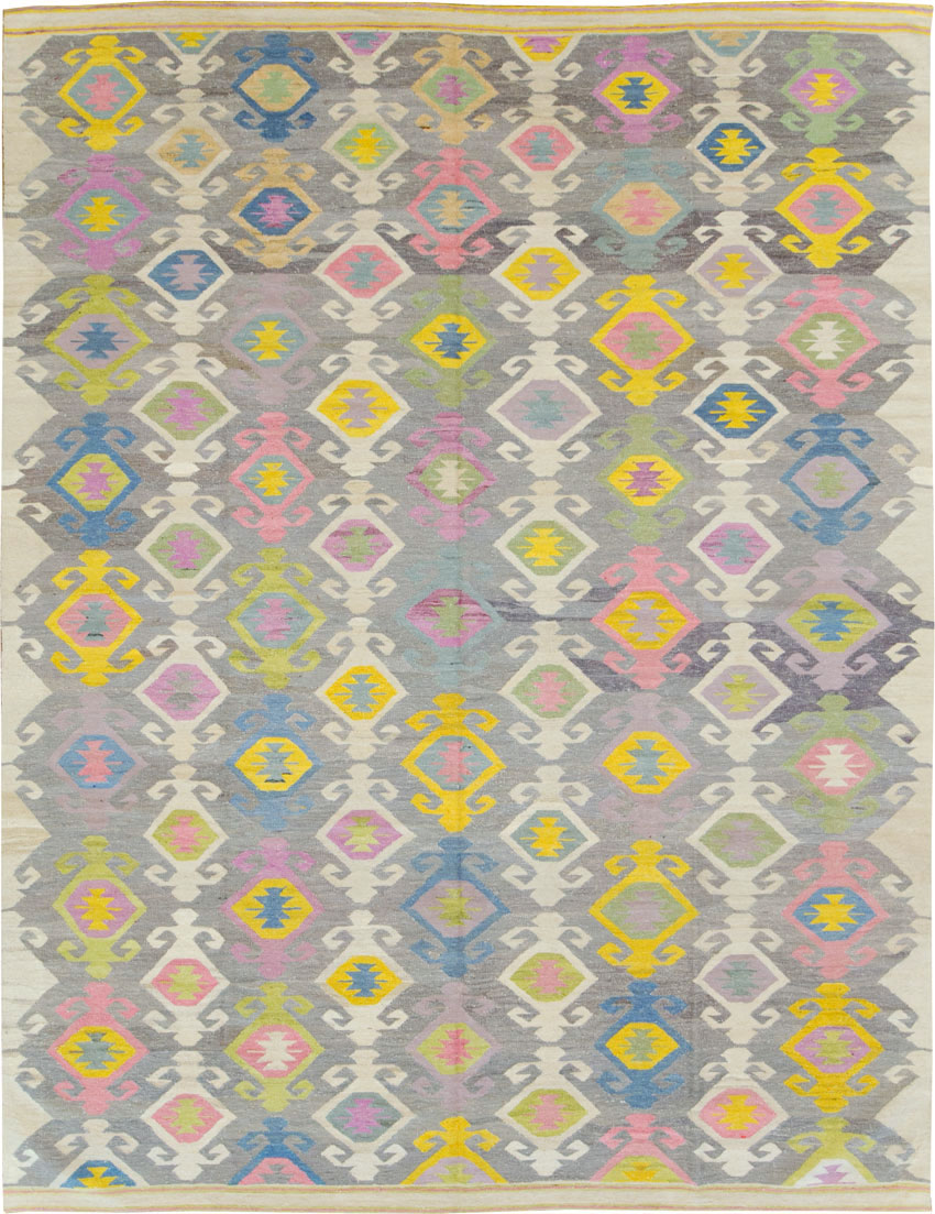 Modern Turkish Flatweave, No.28276 - Staging