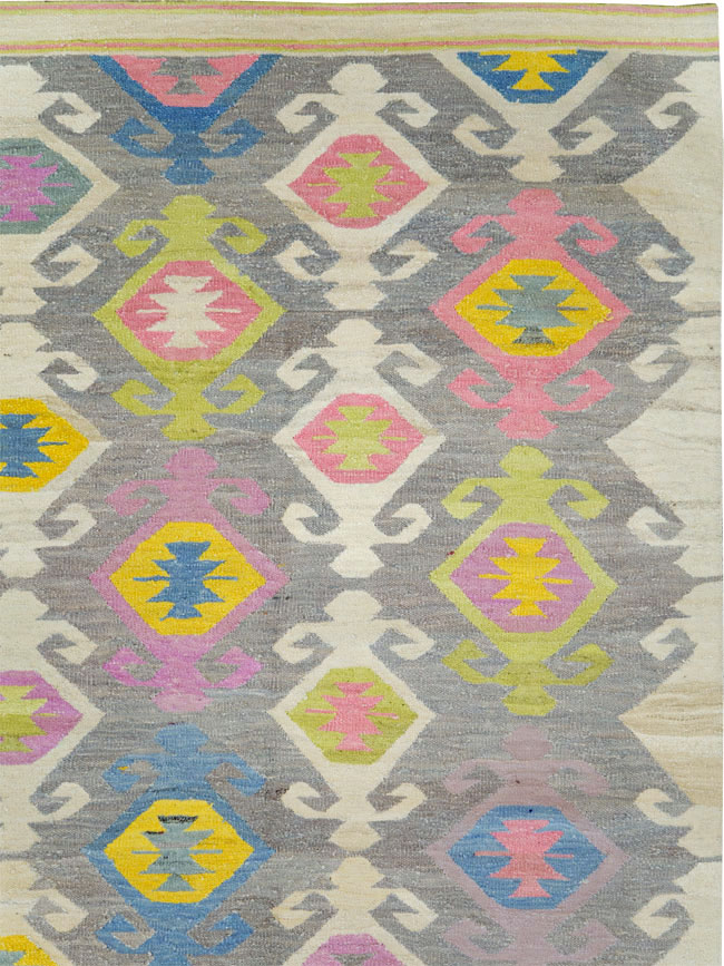 Modern Turkish Flatweave, No.28276 - Staging