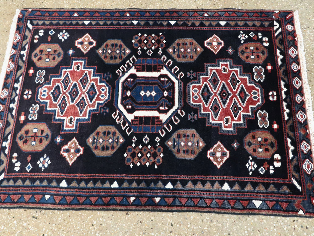 Vintage Persian Malayer Rug, No.28285 - Staging