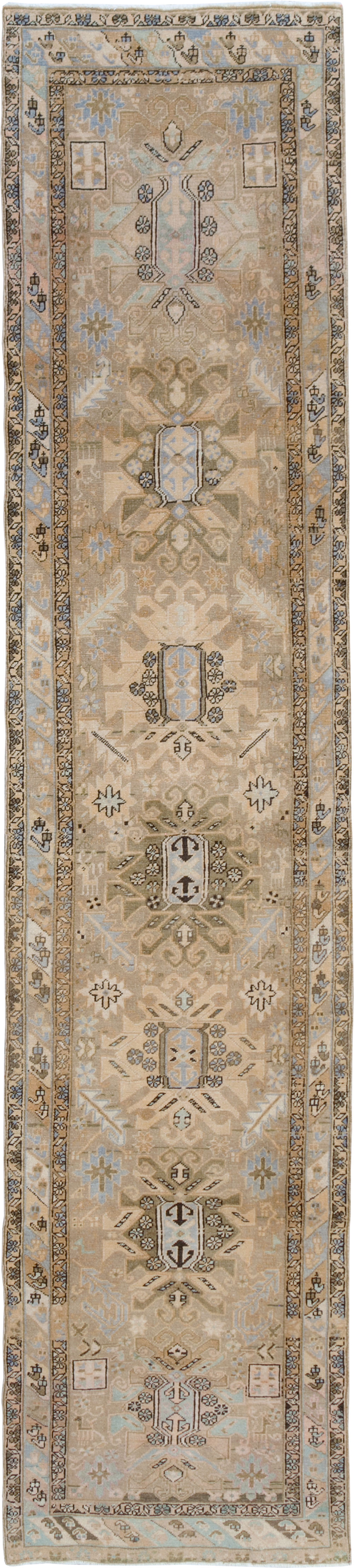 Vintage Persian Heriz Runner (Pair: 1 of 2), No.28293 - Staging