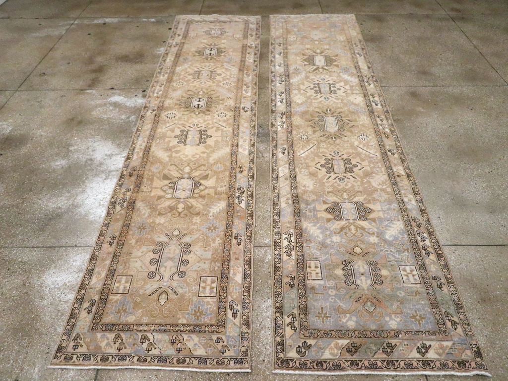 Vintage Persian Heriz Runner (Pair: 1 of 2), No.28293 - Staging