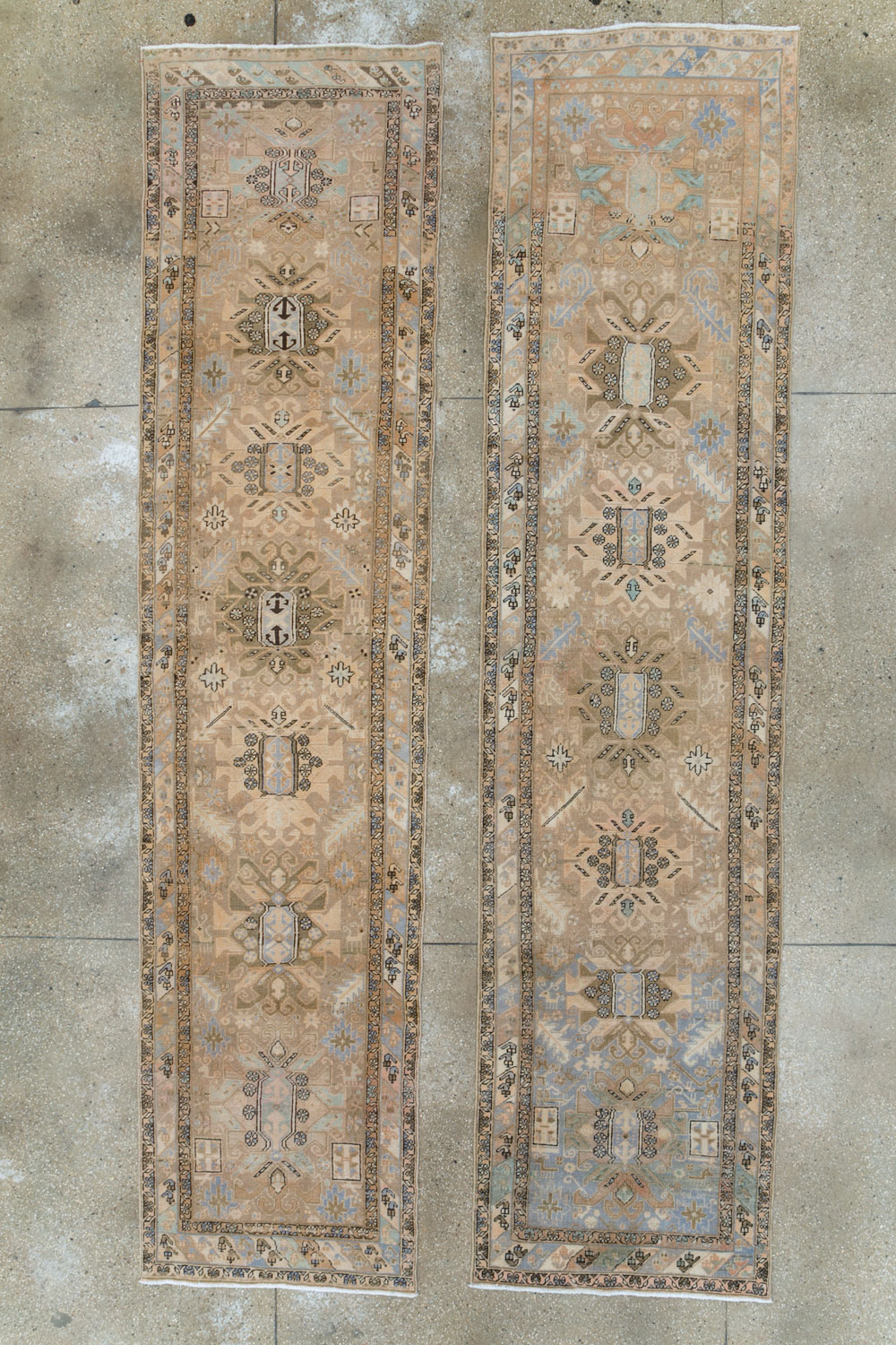 Vintage Persian Heriz Runner (Pair: 1 of 2), No.28293 - Staging