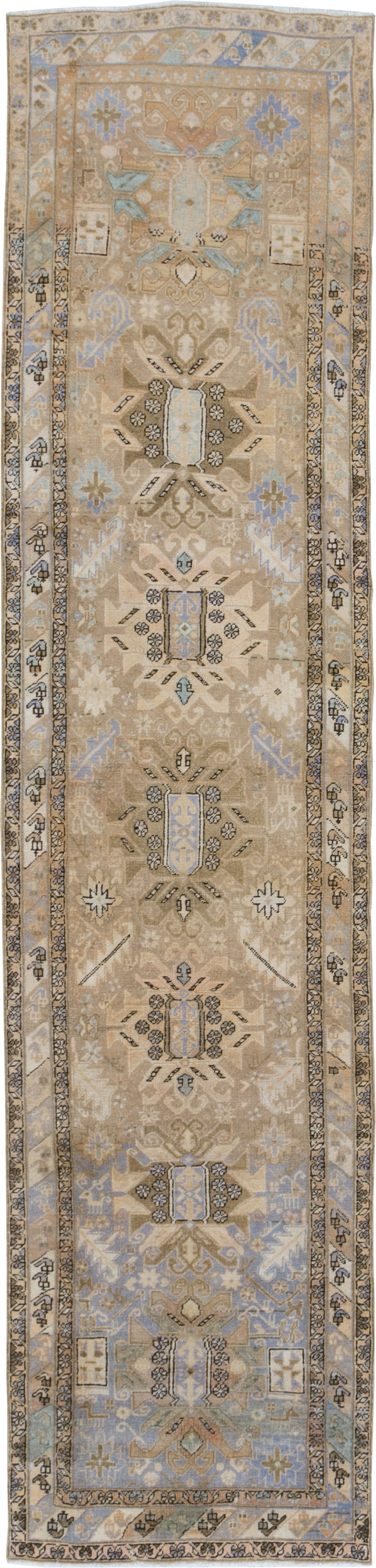 Vintage Persian Heriz Runner (Pair: 2 of 2), No.28294 - Staging