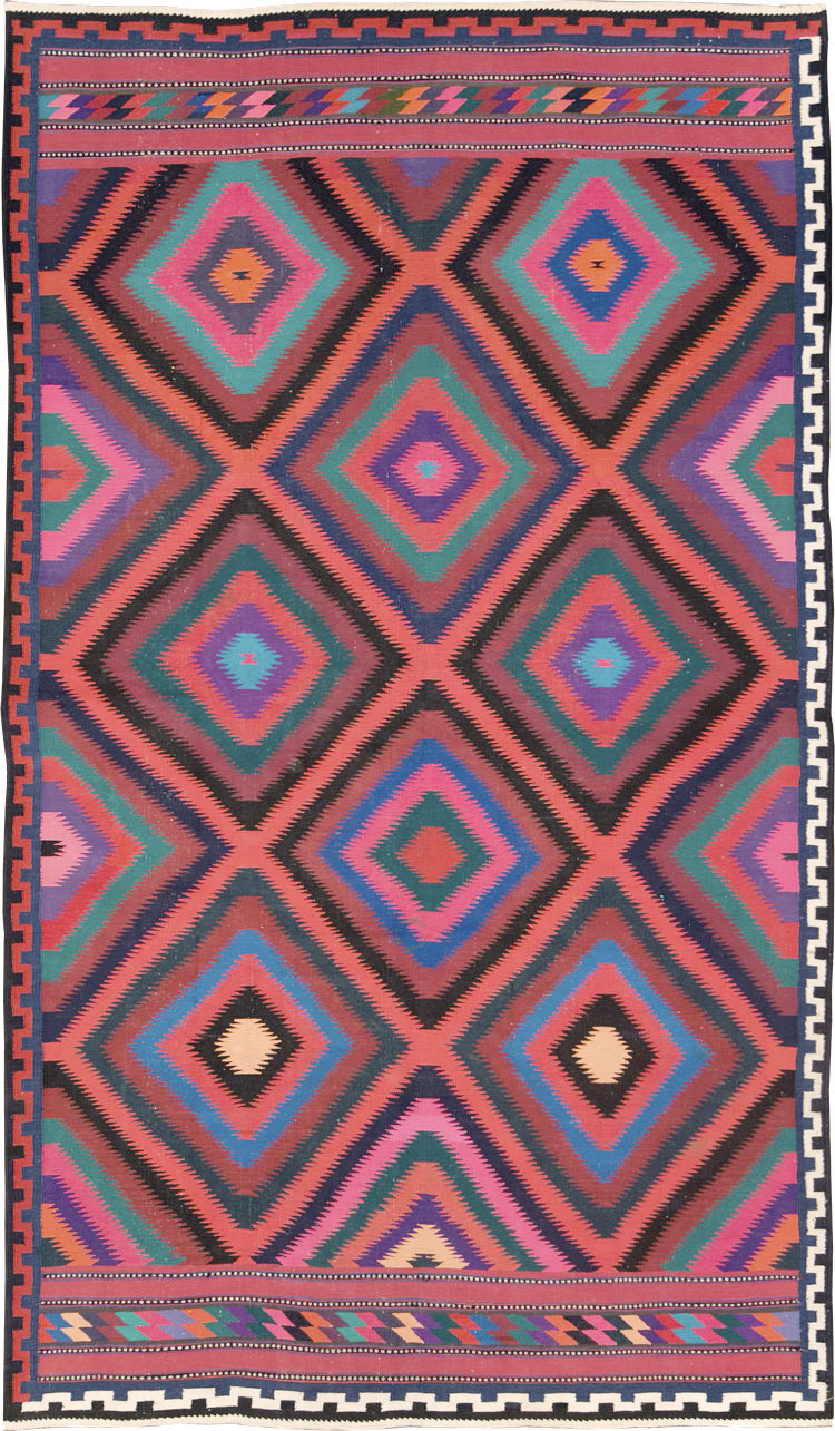 Vintage Persian Flatweave, No.28298 - Staging