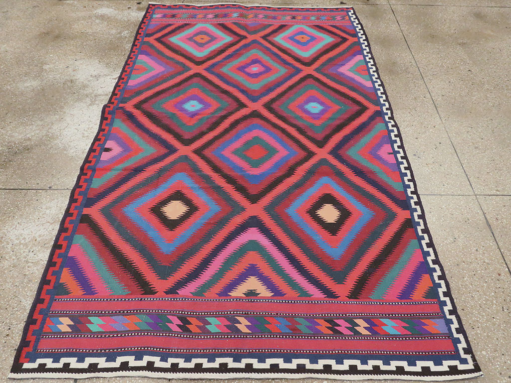 Vintage Persian Flatweave, No.28298 - Staging