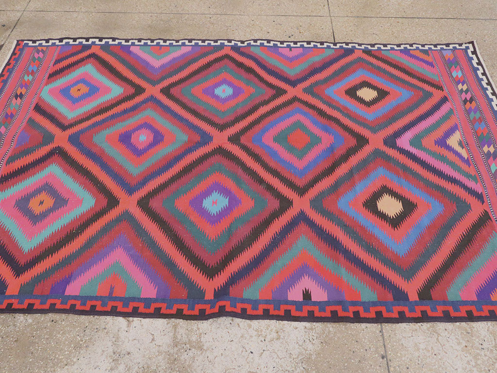 Vintage Persian Flatweave, No.28298 - Staging