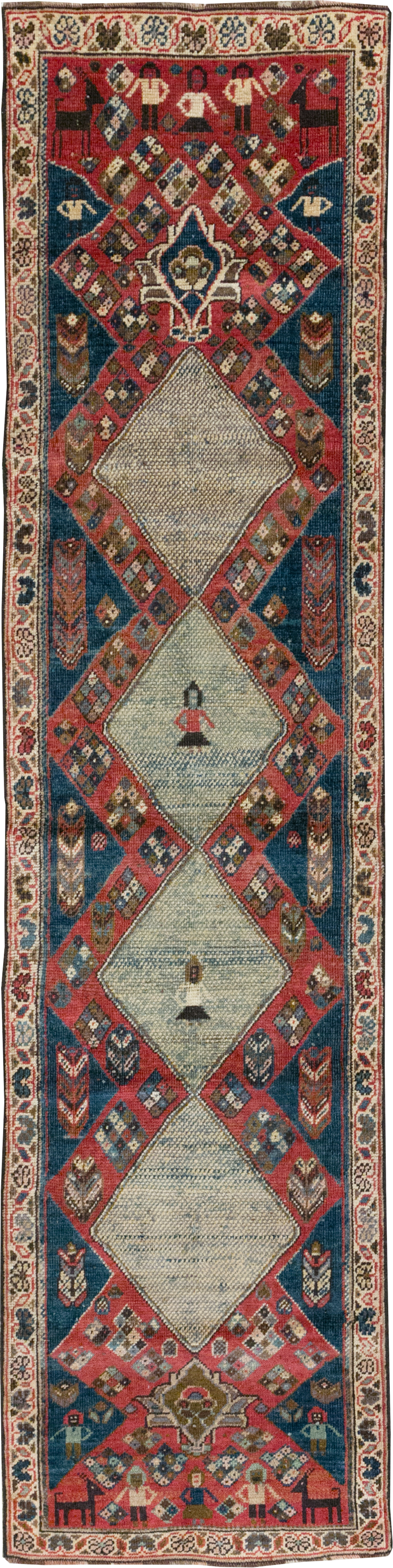 Vintage Persian Mahal Runner, No.28301 - Staging