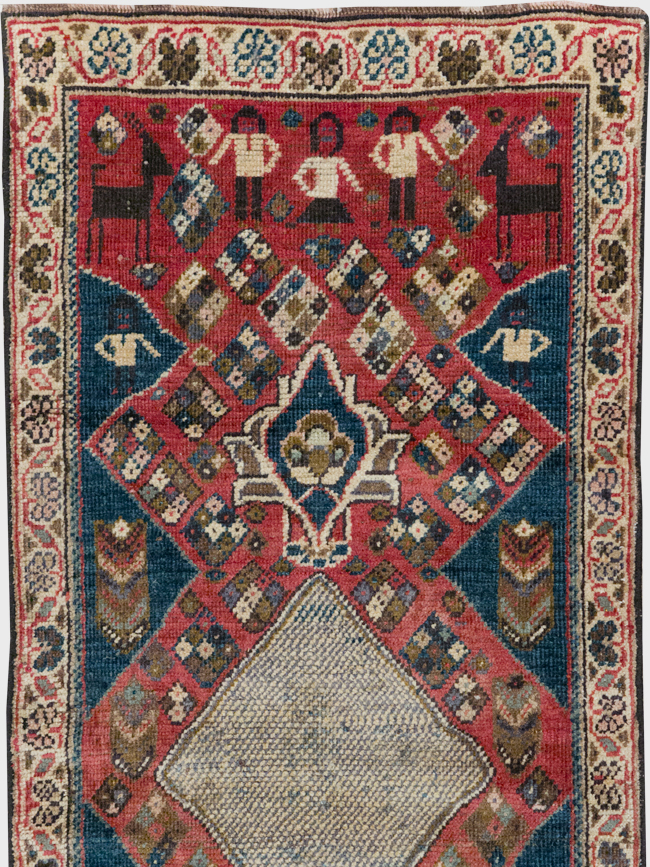 Vintage Persian Mahal Runner, No.28301 - Staging
