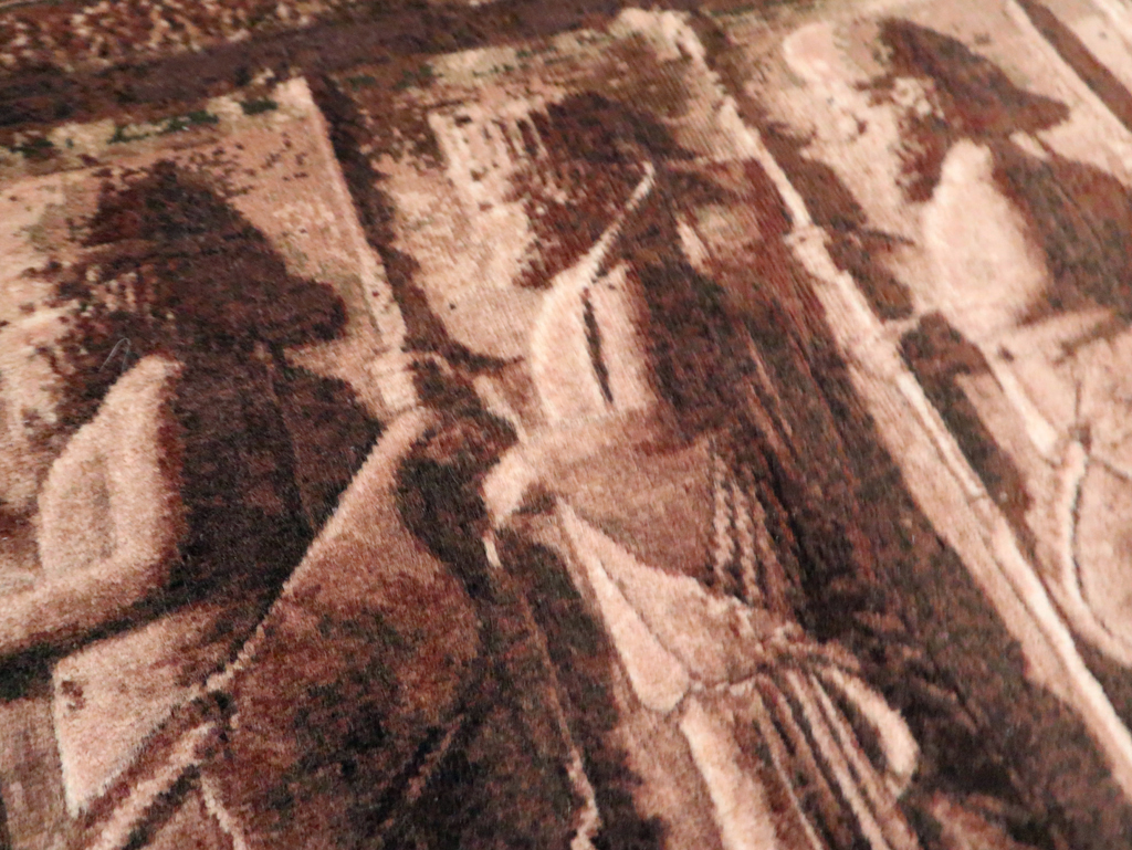 Vintage Persian Tabriz Pictorial Rug, No.28312 - Staging