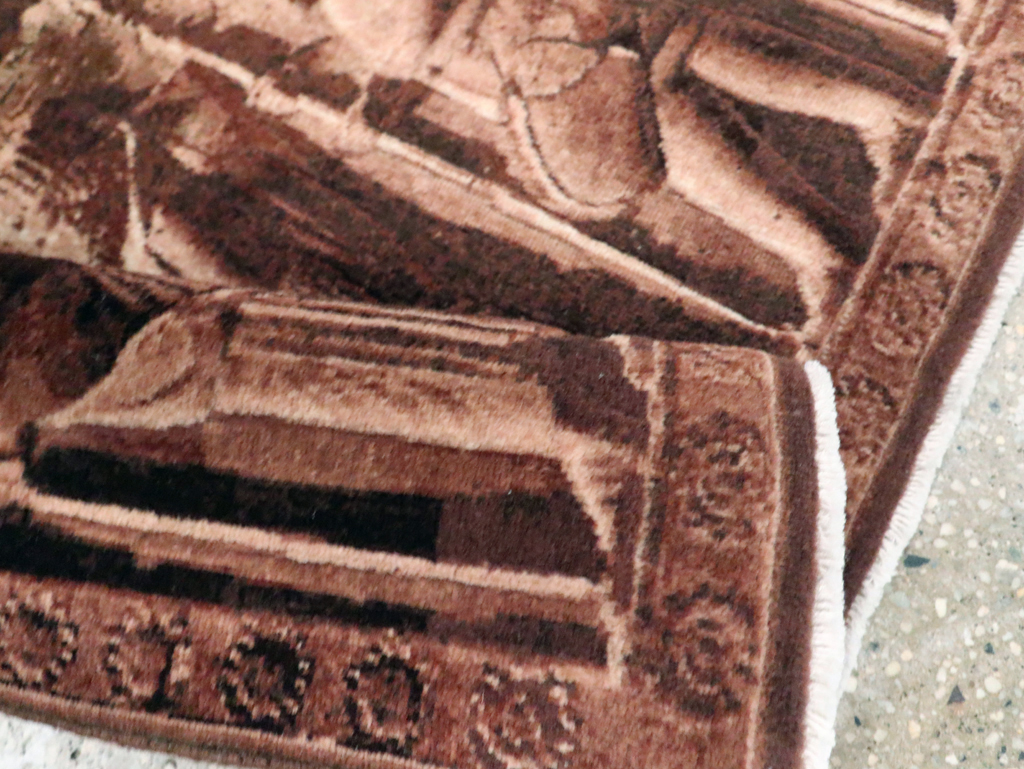 Vintage Persian Tabriz Pictorial Rug, No.28312 - Staging