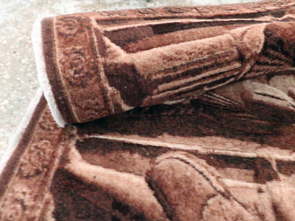 Vintage Persian Tabriz Pictorial Rug, No.28312 - Staging