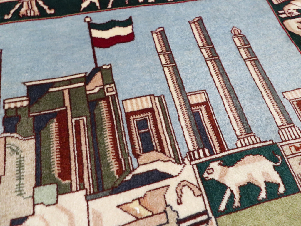 Vintage Persian Tabriz Rug, No.28315 - Staging