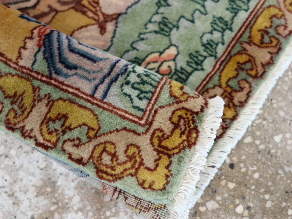 Vintage Persian Tabriz Pictorial Rug (Pair: 1 of 2), No.28316 - Staging