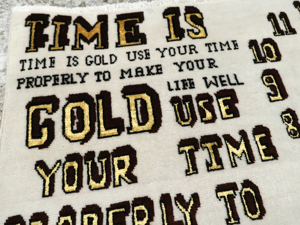 Vintage Persian Tabriz Rug, No.28318 - Staging