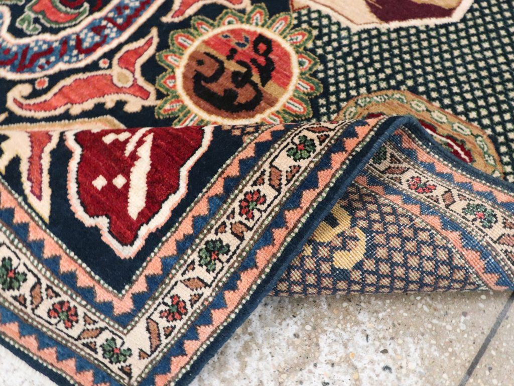 Vintage Persian Tabriz Pictorial Rug, No.28321 - Staging