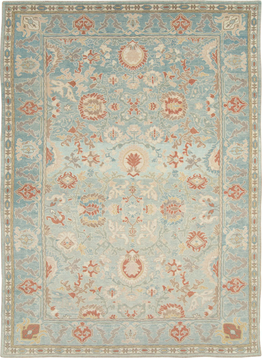 Modern Turkish Oushak Carpet, No.28332 - Staging