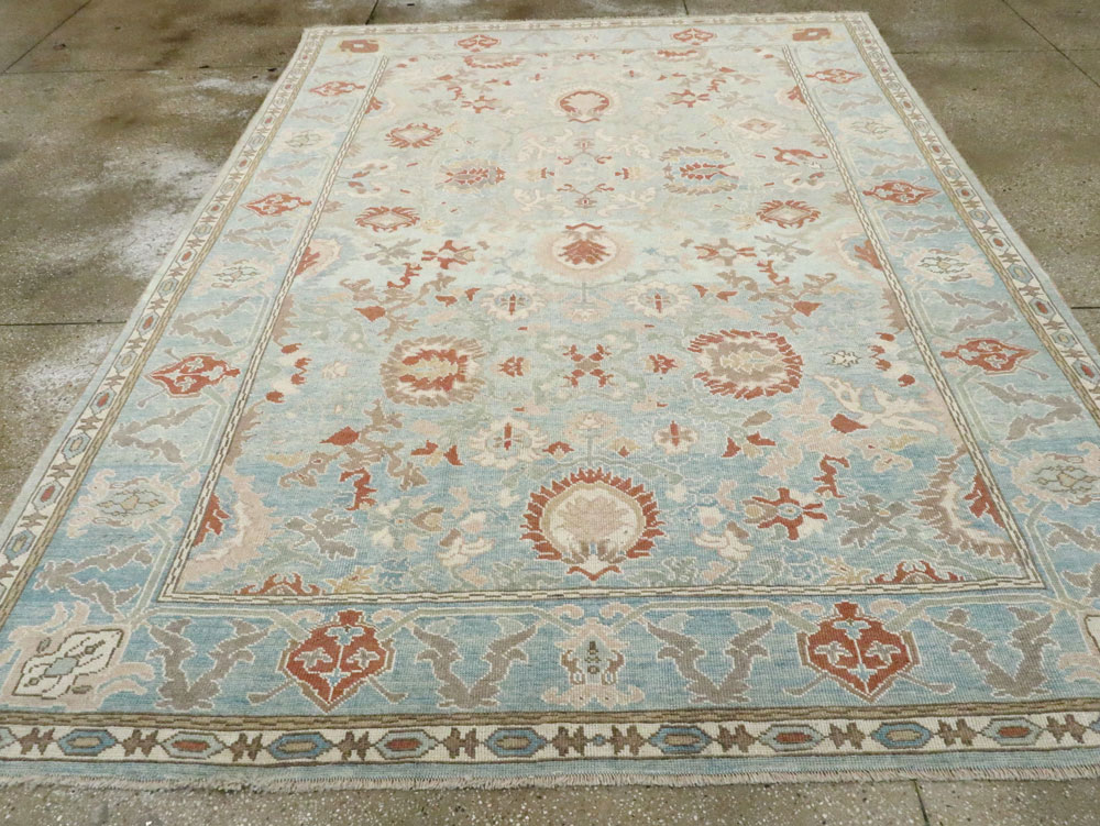 Modern Turkish Oushak Carpet, No.28332 - Staging