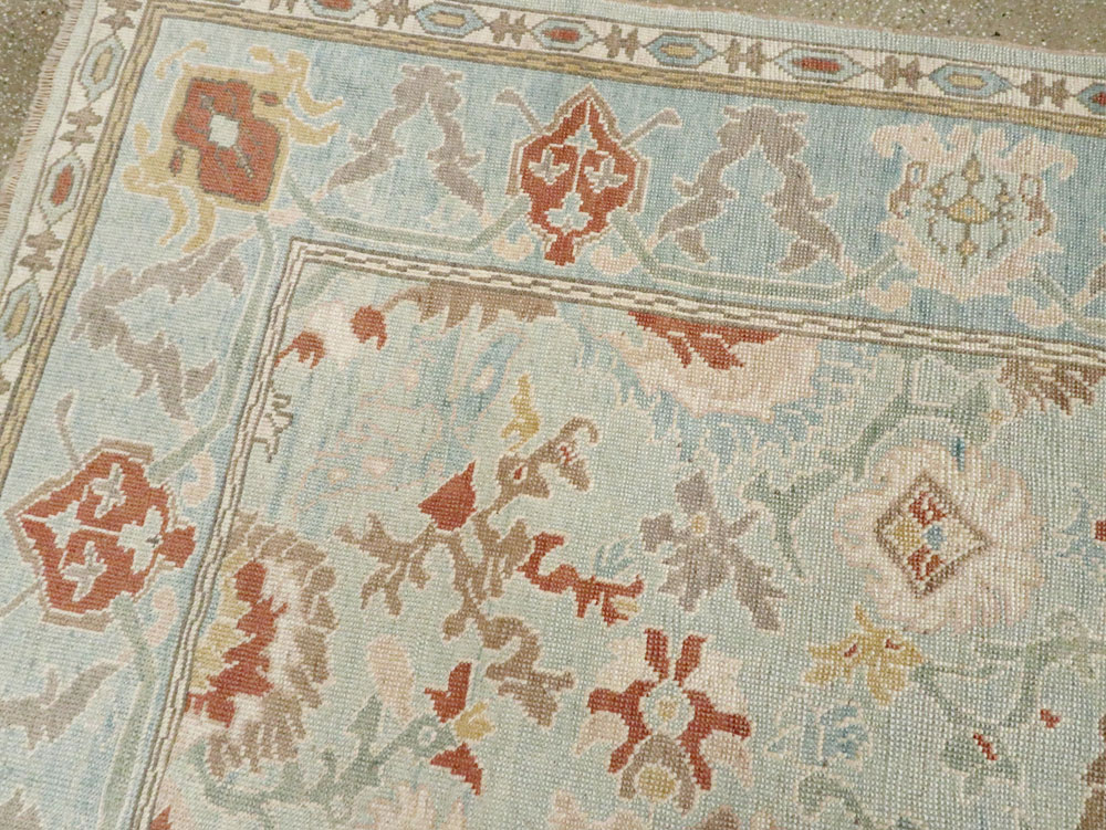 Modern Turkish Oushak Carpet, No.28332 - Staging