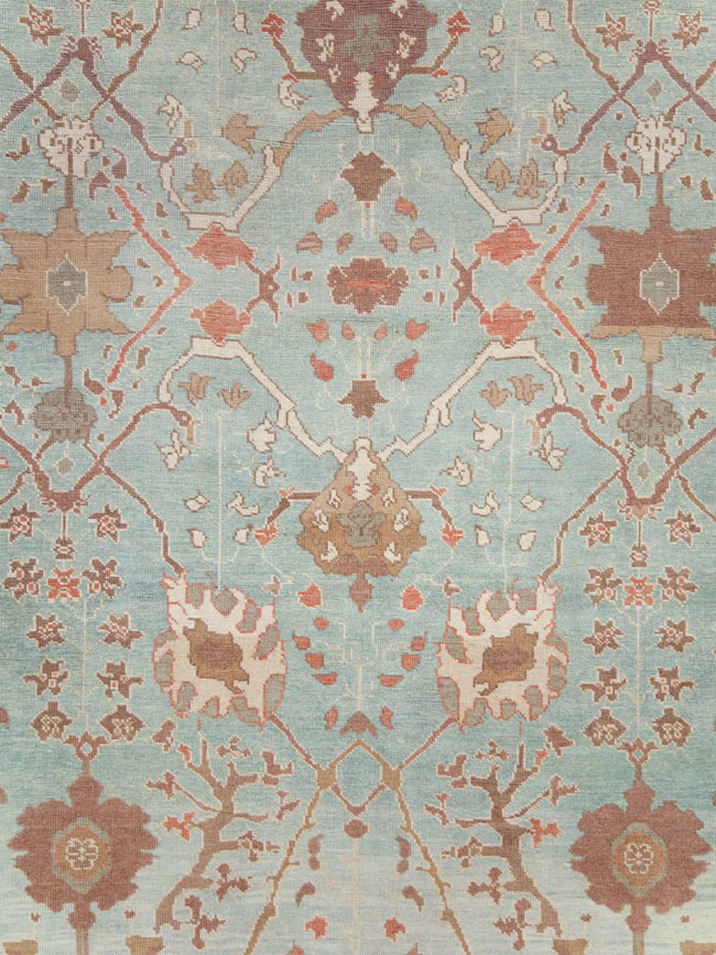 Modern Turkish Oushak Room Size Carpet, No.28336 - Staging