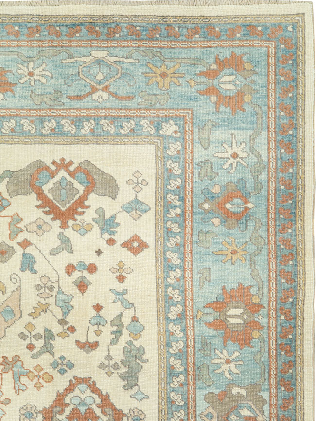 Modern Turkish Oushak Carpet, No.28338 - Staging