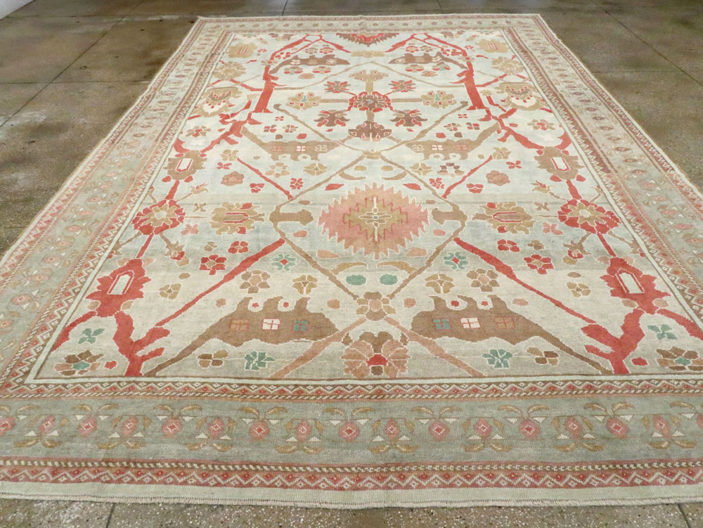 Modern Turkish Oushak Style Carpet, No.28341 - Staging