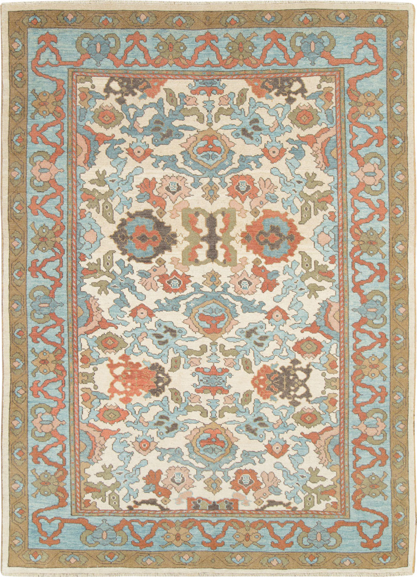Modern Turkish Oushak Small Room Size Carpet, No.28343 - Staging