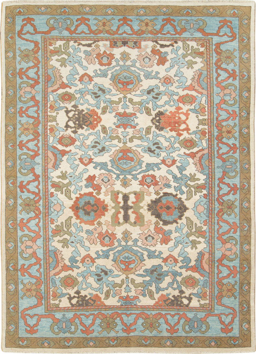 Modern Turkish Oushak Small Room Size Carpet, No.28343 - Staging