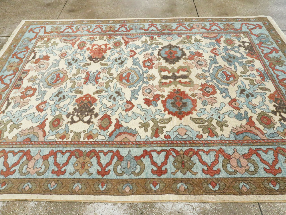 Modern Turkish Oushak Small Room Size Carpet, No.28343 - Staging