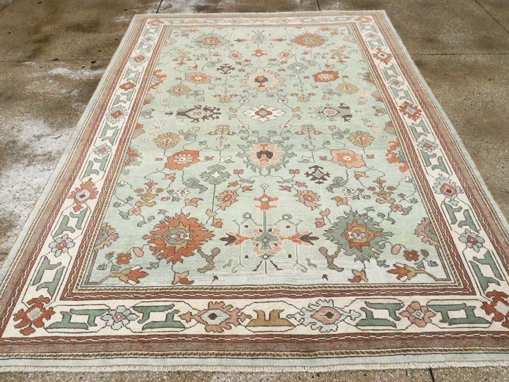 Contemporary Turkish Oushak Carpet, No.28344 - Staging