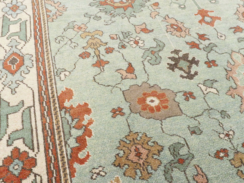 Contemporary Turkish Oushak Carpet, No.28344 - Staging