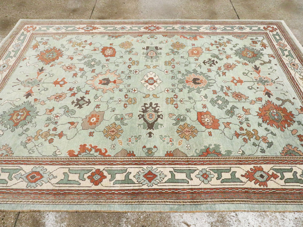 Contemporary Turkish Oushak Carpet, No.28344 - Staging