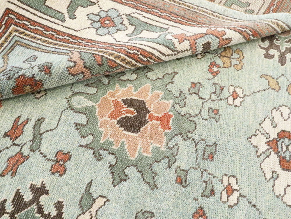 Contemporary Turkish Oushak Carpet, No.28344 - Staging