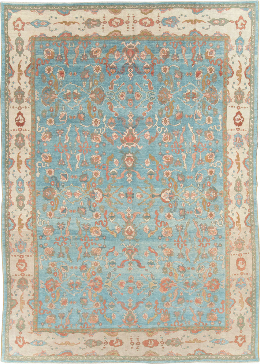 Contemporary Turkish Oushak Room Size Carpet, No.28346 - Staging