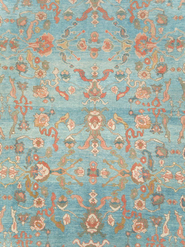 Contemporary Turkish Oushak Room Size Carpet, No.28346 - Staging